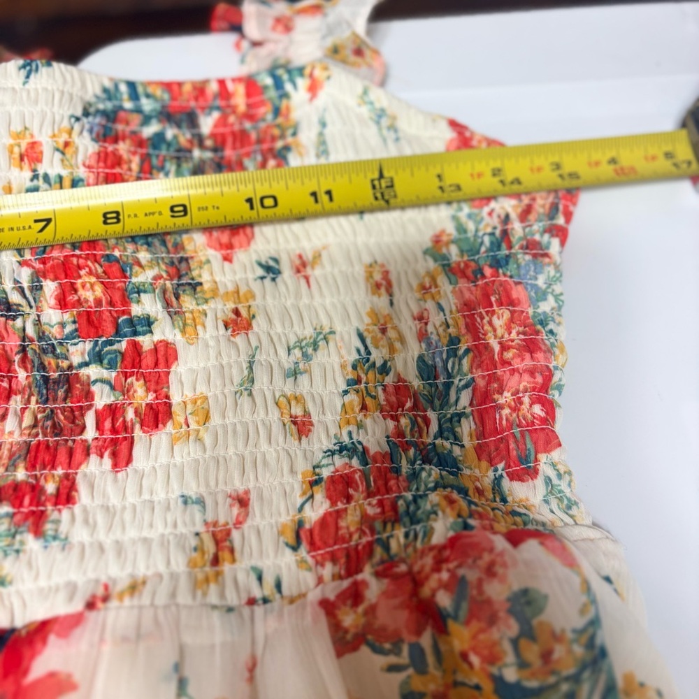 Maurices floral print smocked ruffle tank midi maxi dress. - Picture 7 of 11